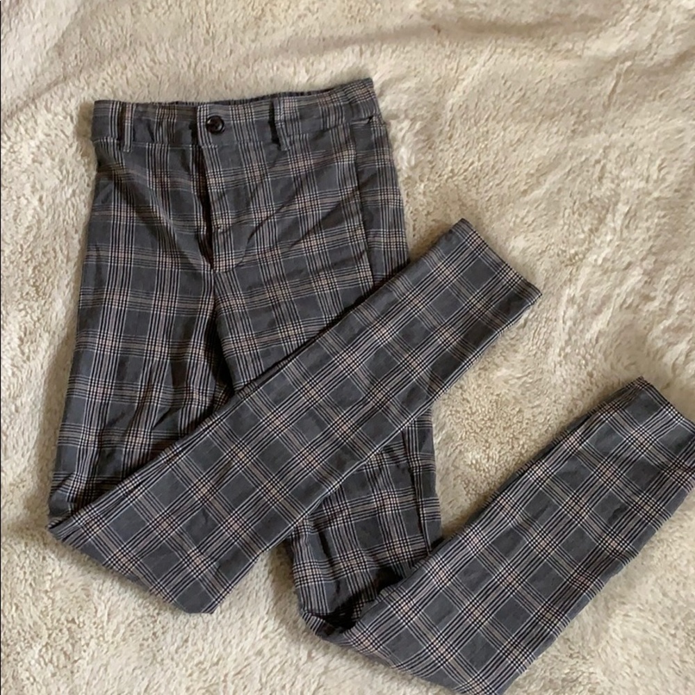 Garage Stretchy Plaid Pants